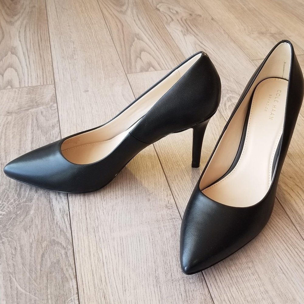 Cole Haan- Black Pointed-Toe Heels